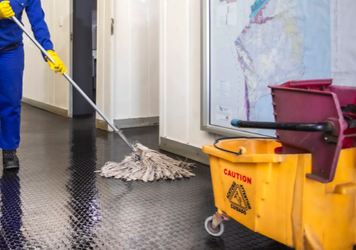 Professional cleaning team preparing a home for move-in